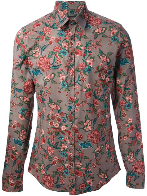 gucci men floral print button-up shirt|Gucci casual button down shirts.